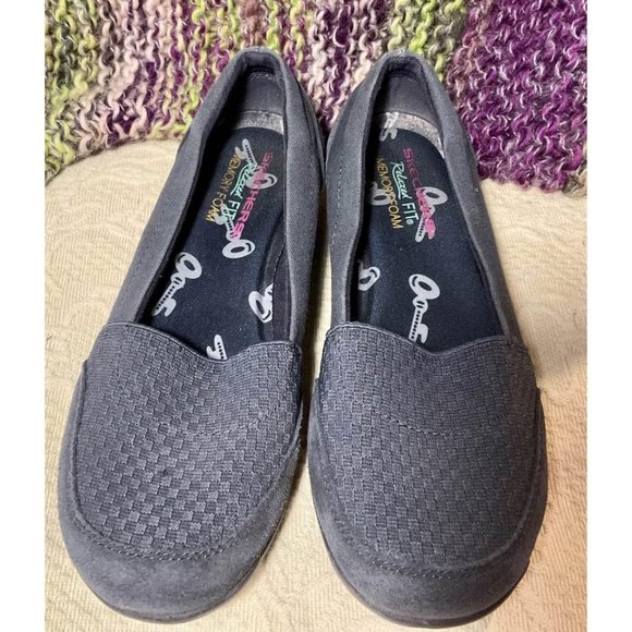 Skechers Women’s Size 7 Relaxed Fit Memory Foam Flats Gray Shoes - Picture 1 of 8